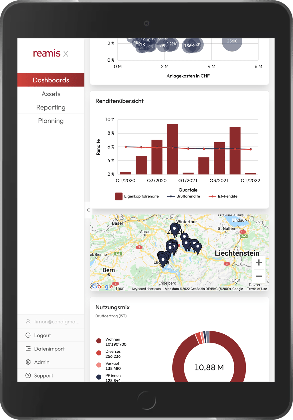 reamis app dashboard ipad